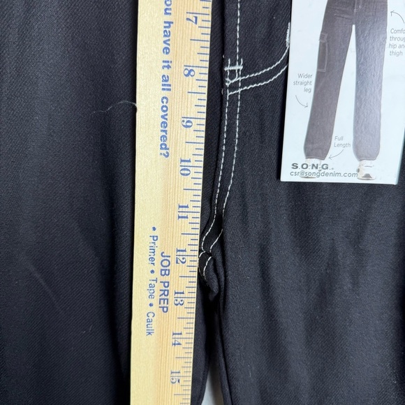 S.O.N.G. Women’s High Rise Carpenter 90’s Boyfriend Cut Pants Black size 7/28 - Picture 6 of 12